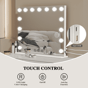 23x18 Hollywood Vanity Mirror with Lights for Bathroom/Bedroom (White)