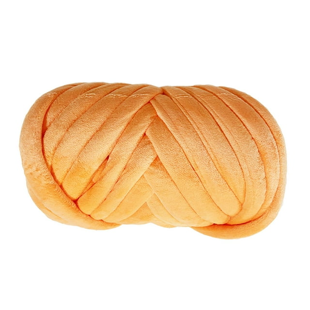 Mantas de ganchillo jumbo de hilo grueso, hilo voluminoso para tejer a mano para mantas. Naranja