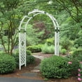 thumbnail image 2 of EAGLE PEAK Wood Garden Arbor Trellis Archway, Wedding Arch for Ceremony, Outdoor Wooden Pergola for Climbing Plant, 92 in, Natural, 2 of 8