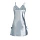 thumbnail image 2 of Vestido de pijama de pijama con ribete de encaje satinado sexy para mujer Encaje gris XXL, 2 of 6