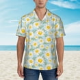 thumbnail image 2 of Xecao Daisies Flowers print Hawaiian shirt - a stylish short-sleeve button-down for men, perfect for casual beach and tropical outings., 2 of 9