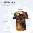 thumbnail image 3 of KLL Colorful Bull Western Man for Men's Baseball Shirts,Short Sleeve Casual Shirts Button Down Shirt for Men Beach Summer Wedding Shirt-Large, 3 of 7