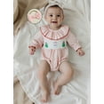 thumbnail image 4 of Rovasas Baby Girls Romper Christmas Embroidery Dot Print Jumpsuit and Headband, 4 of 9