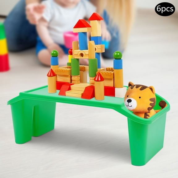 Set of 6 Kids Lap Desk Trays Green Portable Activity Tray with Cup Holder