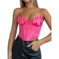 thumbnail image 2 of Liacowi Women Sexy Corset Crop Tops Push Up Bustier Boned Top Spaghetti Strap Slim Bodycon Cami Top Party Streetwear, 2 of 6