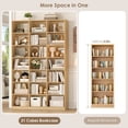 thumbnail image 3 of Hiphuta 21-Cube Bookcase, 86"H Tall Wooden Bookshelves for Bedroom, Living Room and Office, Freestanding Display Shelves Cube Organizer, Natural, 3 of 8