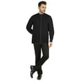 thumbnail image 2 of Bestman Mens Solid Shirt Mandarin Collar Long Sleeve Button-Up Formal Shirts Office Wear, 2 of 7