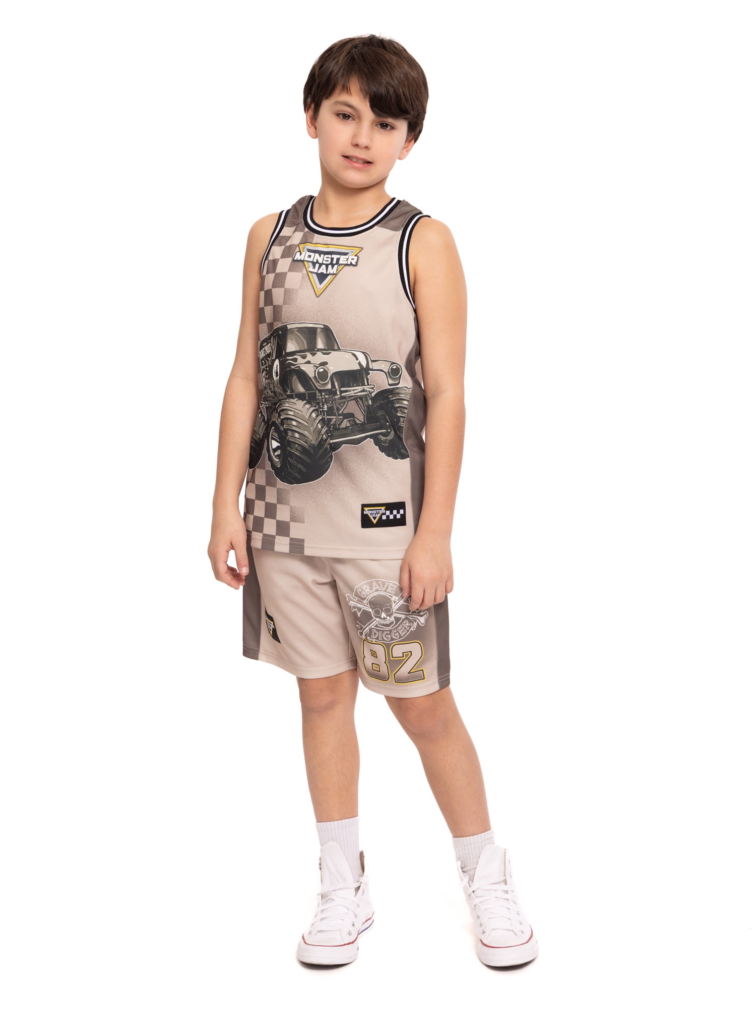 Monster Jam Boys Basketball Jersey and Shorts Set, 2-Piece, Sizes 4-12