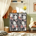 thumbnail image 6 of 4 Drawer Vertical Storage Dresser Abstract drawn drawn folk flower groovy set posters trendy retro with Wood Top Fabric Pull Drawers, 6 of 8