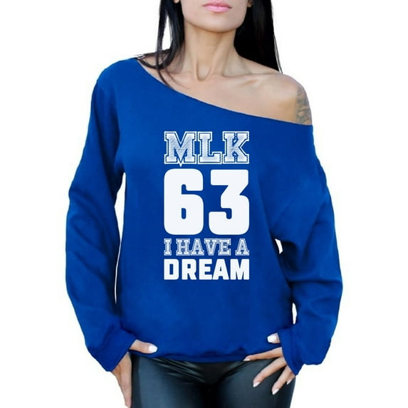 Awkward Styles Women's Martin Luther King Graphic Off Shoulder Tops Oversized Sweatshirt I Have a Dream Off The Shoulder Sweatshirt