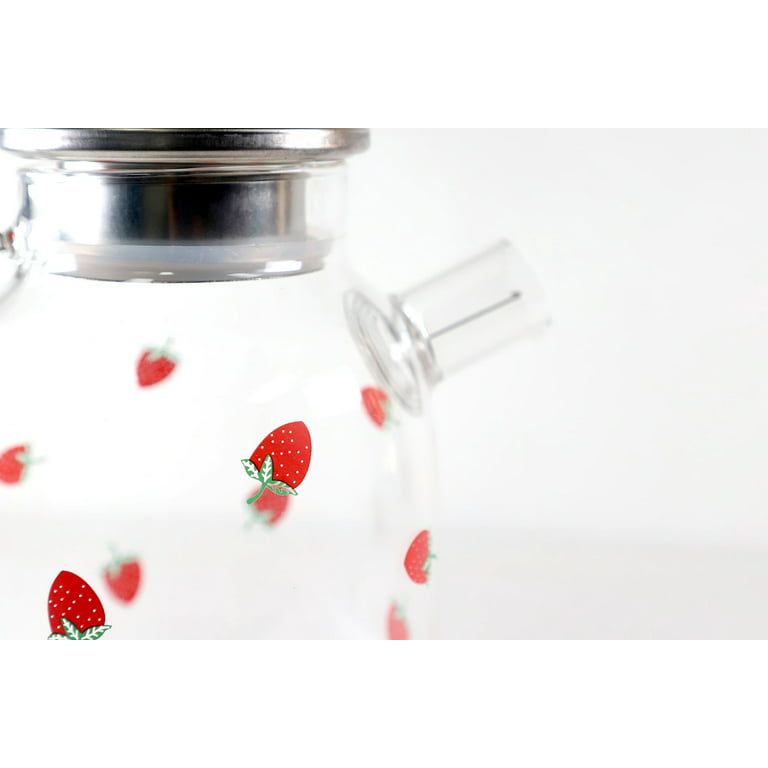 Kawaii Strawberry Glass Cold Water Pot Large Capacity Juice Fruit