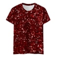 thumbnail image 4 of Women's Sparkly T-Shirts Carnival Printed Short Sleeve Round Neck Tunic Tops 2026 Trendy Casual Classic Fit Pullover Tees, 4 of 4