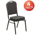 thumbnail image 3 of BizChair 4 Pack Crown Back Stacking Banquet Chair in Gray Fabric - Silver Vein Frame, 3 of 14