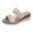 Beige, variant on Wedge Espadrilles for Women Open Toe Slide Sandals Double Buckle Strap Slip on Platform Beach Shoes for Summer Outdoor Walking Brown Size 7.5