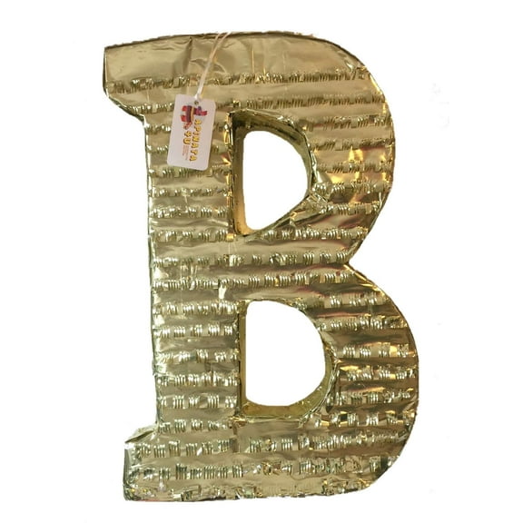 APINATA4U 20'' Tall Letter B Pinata Gold Color