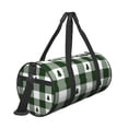 thumbnail image 3 of Fotbe Green White Lumberjack Plaid Pattern Foldable Sports Gym Bag with Wet Dry Pocket, Ultralight Travel Bag, Large Capacity Duffel Bag, Splash Proof Carry on Bag, Overnight Bag, Weekender Bag, 3 of 8