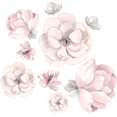 thumbnail image 1 of Lambs & Ivy Signature Autocollants Muraux Floraux Aquarelle Rose/gris Botanique, 1 of 3