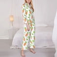 thumbnail image 3 of Yiaed Vegan Fruit Carrot Print Pajamas Women's Long Sleeve Sleepwear Soft Button Down Loungewear Pjs Lounge Set Nightwear Womens Pajama Pants-Medium, 3 of 7