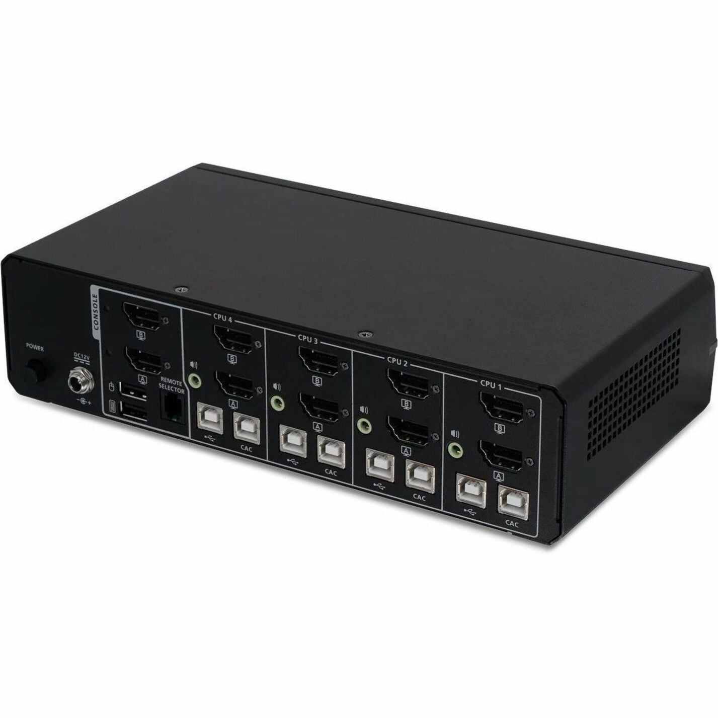 IOGEAR 4-Port 4K Dual View DP/HDMI Secure KVM Switch with Audio and CAC Support