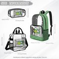 thumbnail image 4 of ZUXONGSY Green Soccer Print 3-in-1 Clear Backpack Set with Mesh Side Pockets, Transparent Bookbag, Lunch Bag & Pencil Case, See Through Bags for School, Stadium, Travel, 4 of 5