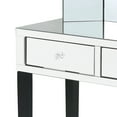 thumbnail image 5 of Quenby Black Vanity Table with Stool - Mirrored 2-Drawer, 5 of 7