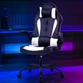 thumbnail image 1 of OffiClever Racing Style Office High Back Desk Executive PU Leather Rolling Task Swivel Computer with Lumbar Support Headrest, White, 1 of 5