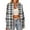 #023-Black, variant on Womens Button Down Flannel Shirts Long Sleeve Plaid Shackets Business Casual Blouse Top