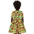 thumbnail image 2 of KAUOD Toddler Little Girls African Dresses, Girl Ethnic Boho Print 𝗦tyle Round Neck A-Line Dress Dashiki Ankara Outfit, 2 of 8