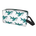 thumbnail image 2 of Goofa Cartoon Shark Printed Toiletry Bag with Handle,Large Capacity Travel Makeup Cosmetic Bag for Women, Carry on Airport Airline Compliant Bag, 2 of 9