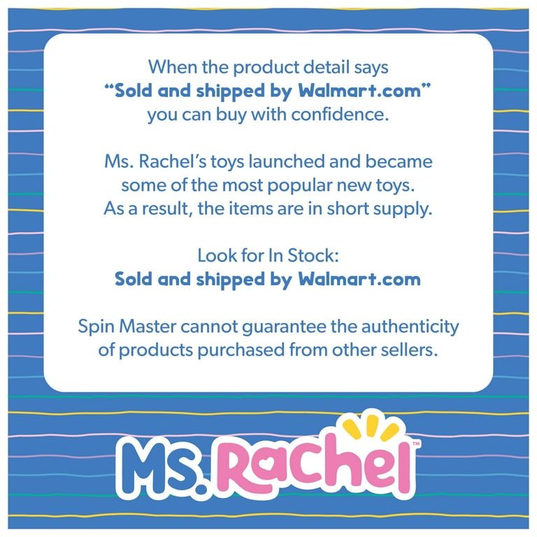 Ms. Rachel Speak & Sing 16-Inch Plush Doll for Ages 6 Months to 3+ Years