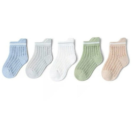 

DanceeMangoo 5 Pairs/lot Newborn Baby Socks Boys Girls Summer Socks Kids 100% Cotton Breathable Thin Baby Boy Socks Mesh Infant Boat Sock