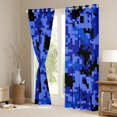 thumbnail image 3 of Feelyou Pixelate Miner Curtains Pack of 2 (42x84 Each), Blue Square Camo Curtains Blackout, 3 of 6