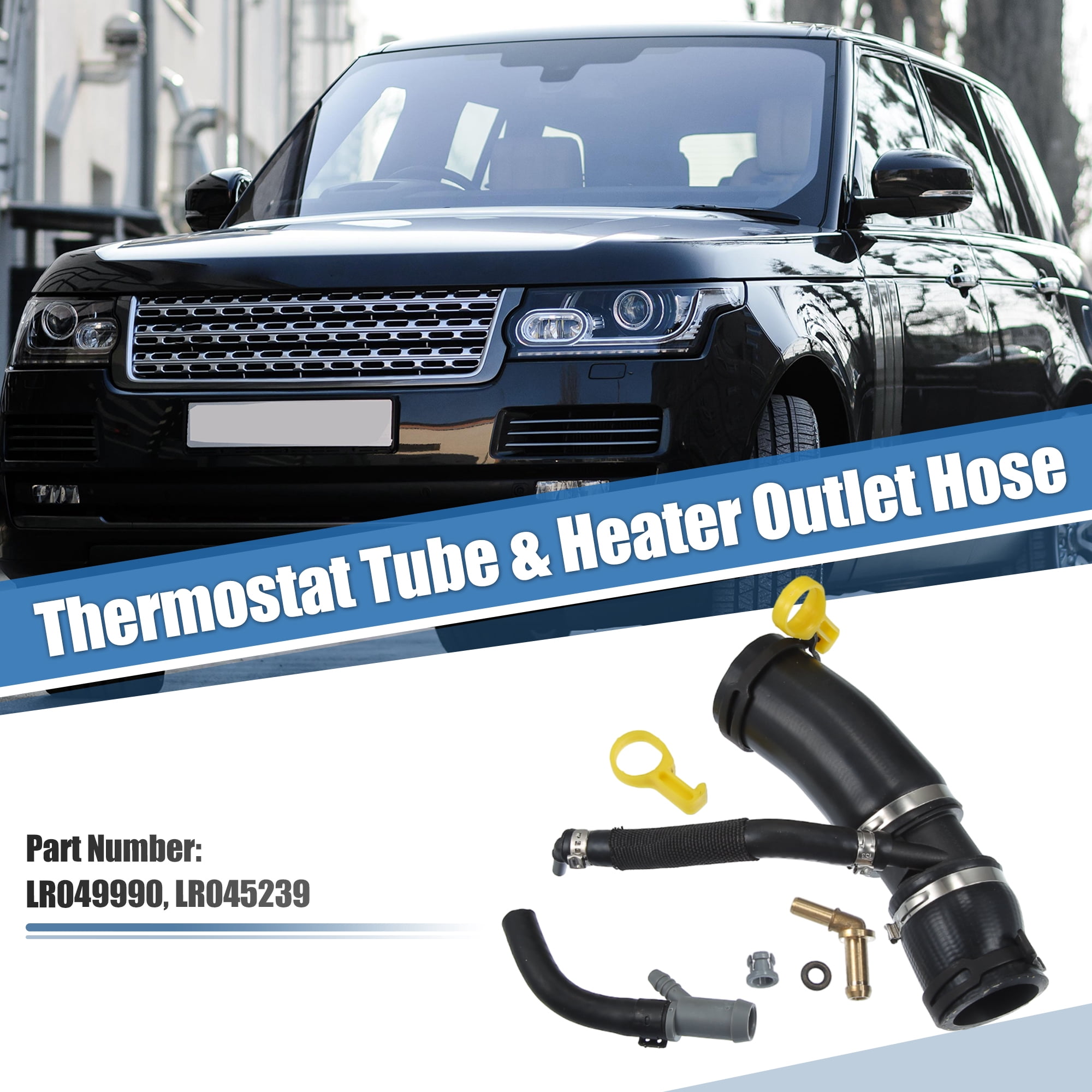 Unique Bargains 1 Set Thermostat Tube Throttle Body Heater Outlet Hose NO. LR049990/LR045239 for Land Rover Range Rover