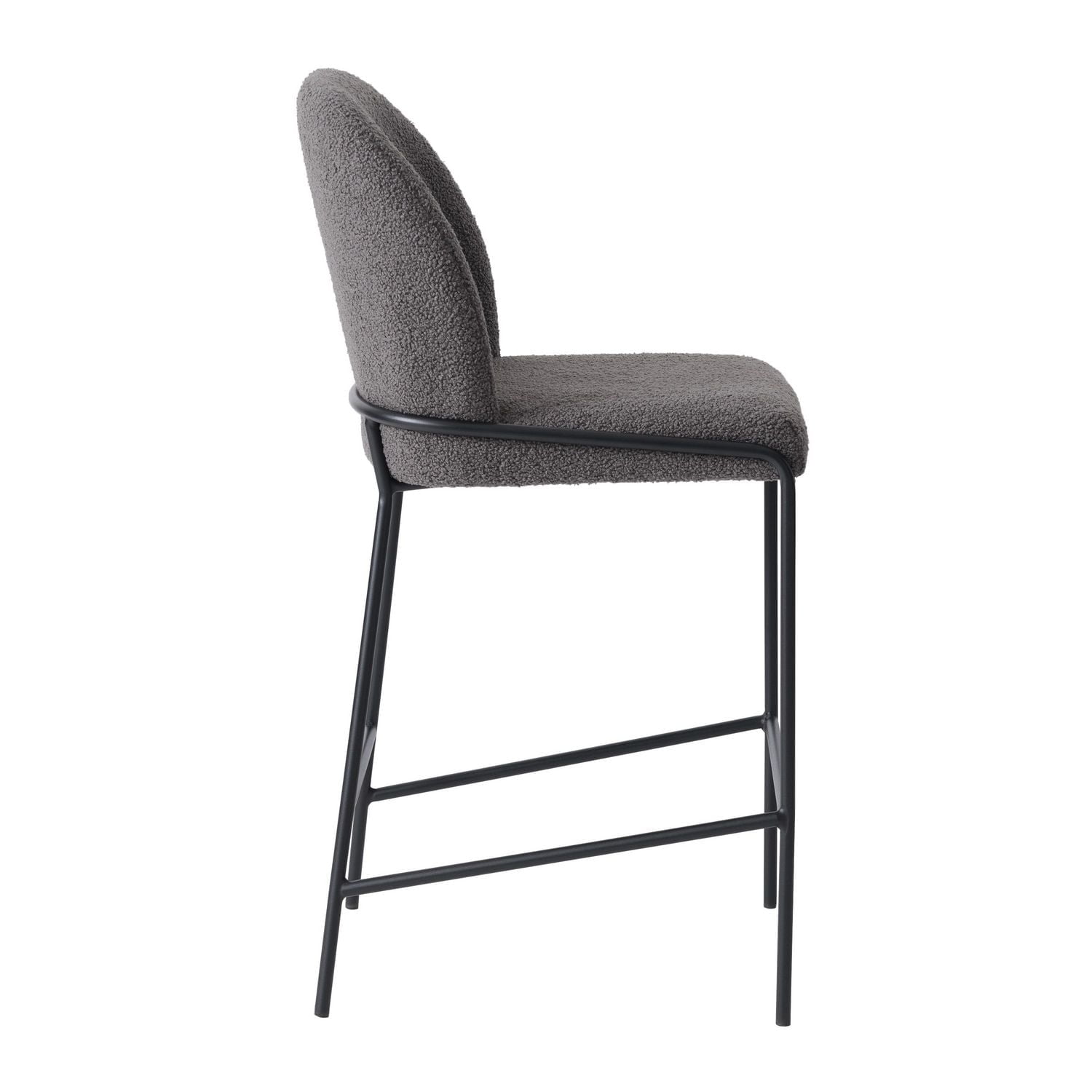 CorLiving Blakeley Modern Boucle Fabric Upholstered Counter Height Bar Stool with Metal Legs – Sold Individually