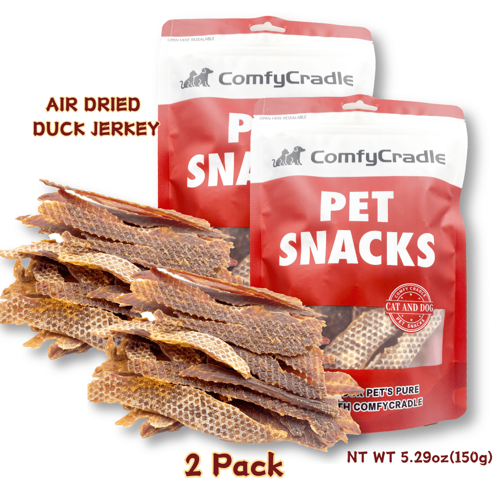 (2 Pack)ComfyCradle Air-Dried Duck Jerky, Novel Protein Dog Treats, 5.29 oz
