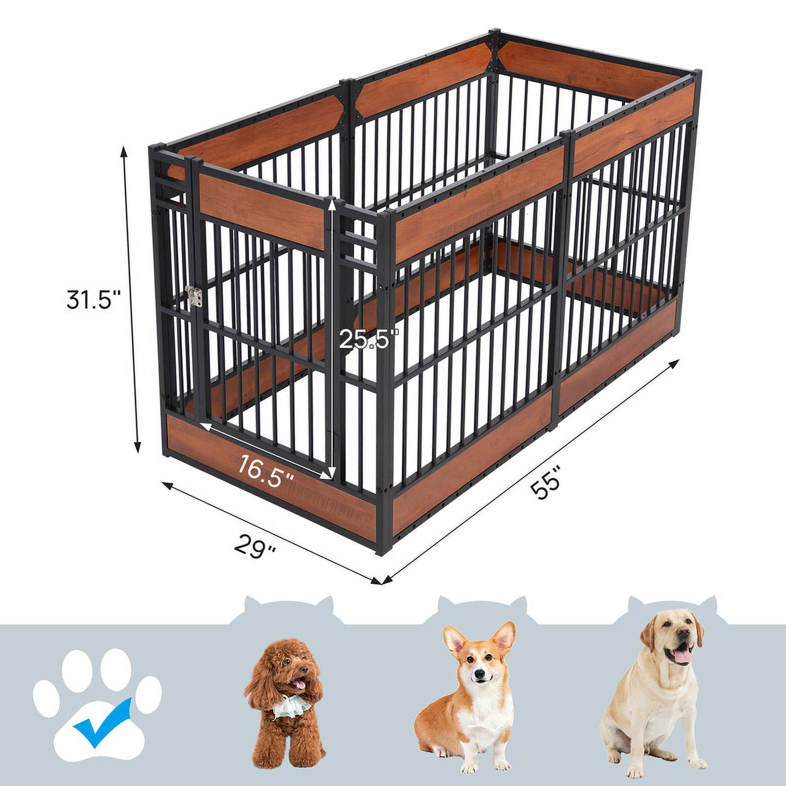 Walnest Dog Playpen,31.5" Height Dog Pen,6 Panels Dog Fence Exercise Pen with Doors, Heavy Duty, Safe and Sturdy Pet Puppy Playpen for Indoor and Outdoor Use