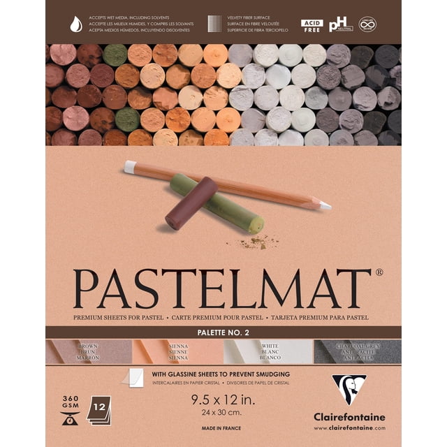 Bloc Pastelmat Clairefontaine 24 x 30 cm, 360 g/m², 12 hojas