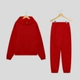 thumbnail image 4 of MSJUHEG Long Sleeve Workout Set,Jumpsuits for Women,Matching Sweat Sets for Women,Tracksuit for Women,Sports Sweater Waist Set Pants Two Set Sweater Pants,Jumpsuits for Women Casual Red 2XL, 4 of 4