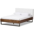 thumbnail image 1 of Baxton Studio Mitchell Faux Leather Queen Platform Bed in White, 1 of 7