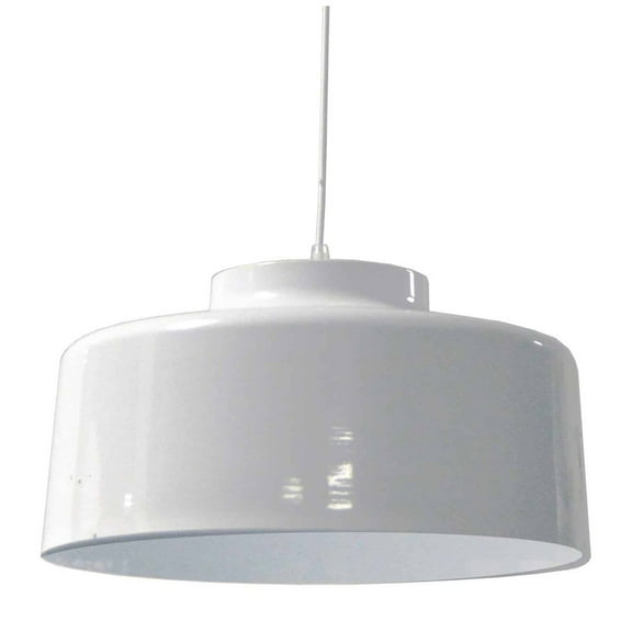 Dainolite - Kup - One Light Metal Pendant-White Finish -Traditional