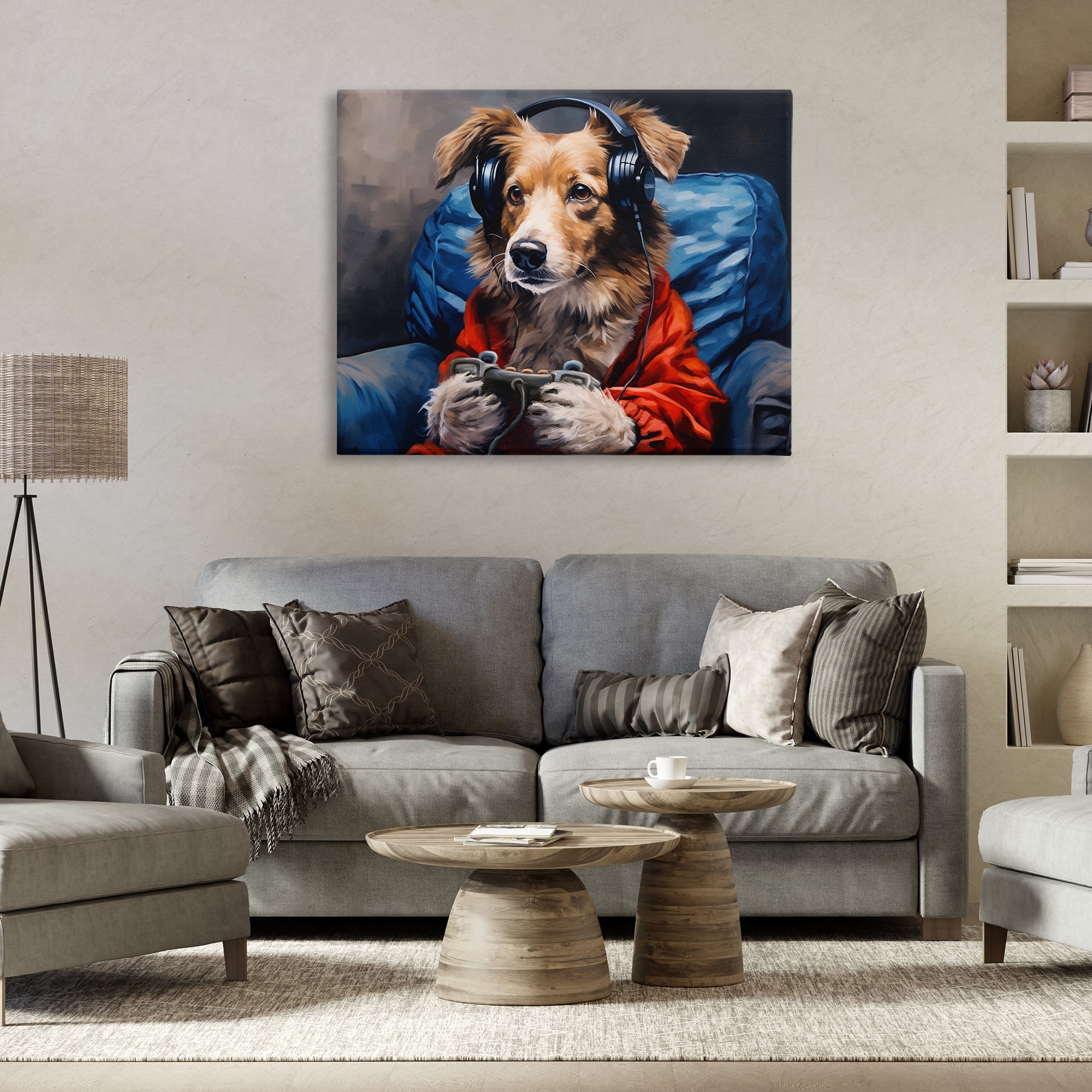 Game Master Dog Canvas Wall Art, design by Shawna Stewart