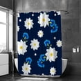 thumbnail image 2 of Bath Shower Curtain Liners 66"x72", White Daisies and Blue CornflowersPolyester Waterproof with 12 Curtain Hooks Bathroom Accessories Decoration, 2 of 6