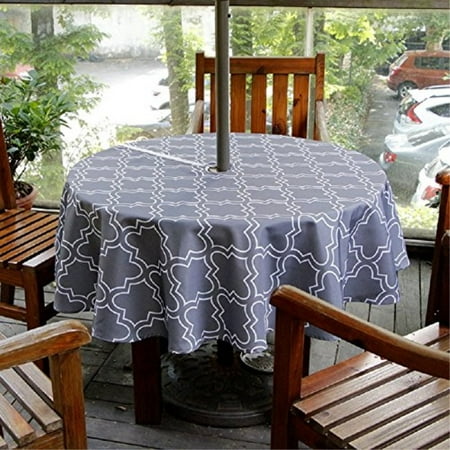 Lamberia Patio Outdoor Umbrella Tablecloth With Zipper And