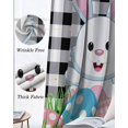 thumbnail image 3 of Bunny Easter Blackout Curtains for Bedroom Living Room Darkening Curtains 84 Inch Length 2 Panels Set Spring Floral Eggs Black White Plaid Window Curtain Window Treatment Grommet Drapes 42"x84", 3 of 9