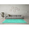 thumbnail image 3 of Ahgly Company Indoor Round Abstract Turquoise Blue Contemporary Area Rugs, 4' Round, 3 of 4