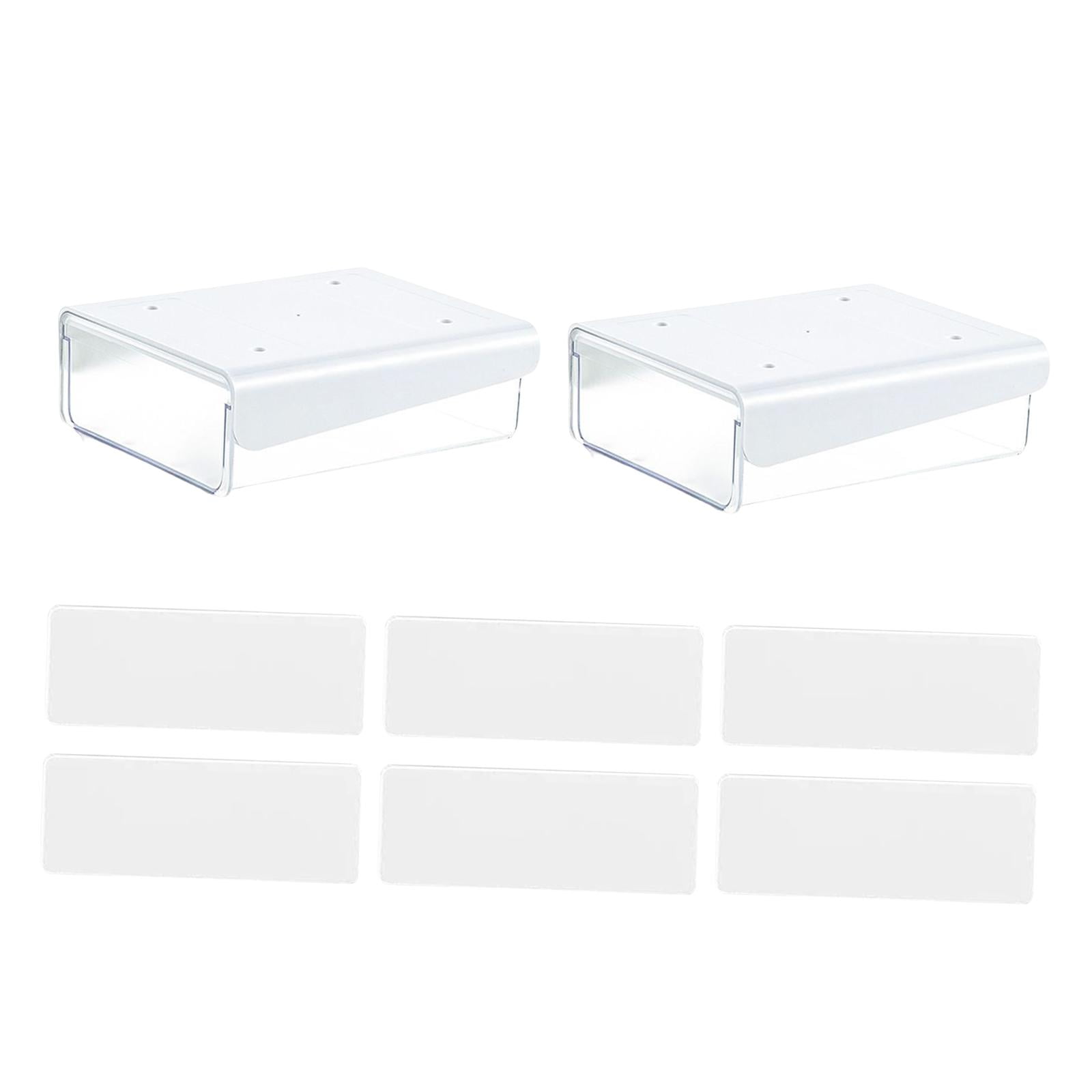 Self Adhesive Desk Drawer Office Accessories Stationery Pencil Tray Desktop Organizer for Living Room Bedroom Pantry Closet Study Room White Small
