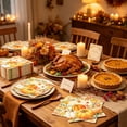 thumbnail image 5 of Dmlowu 24 Pcs Paper Plates, Autumn Maple Leaf & Pumpkin Paper Cups Paper Towels, Disposable Dinnerware Sets for Fall Thanksgiving Harvest Celebrations, 5 of 6