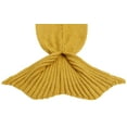 thumbnail image 4 of Burklett Four Seasons Crochet Mermaid Tail Sleeping Blanket,Deep/Luminous Yellow, 4 of 4