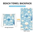 thumbnail image 4 of Sand Cloud Towel Bag, Beach Towel Bag 2 in 1 Convertible Towel and Backpack, Quick-Dry Microfiber Sand-Repelling Packable Bath Towel with Storage Pocket for Beach Pool Travel Camping, 4 of 7
