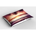 thumbnail image 2 of Ambesonne Tropical Pillow Sham 2 Pack, Sunset Ocean Waves, 26"x20", Yellow, 2 of 3